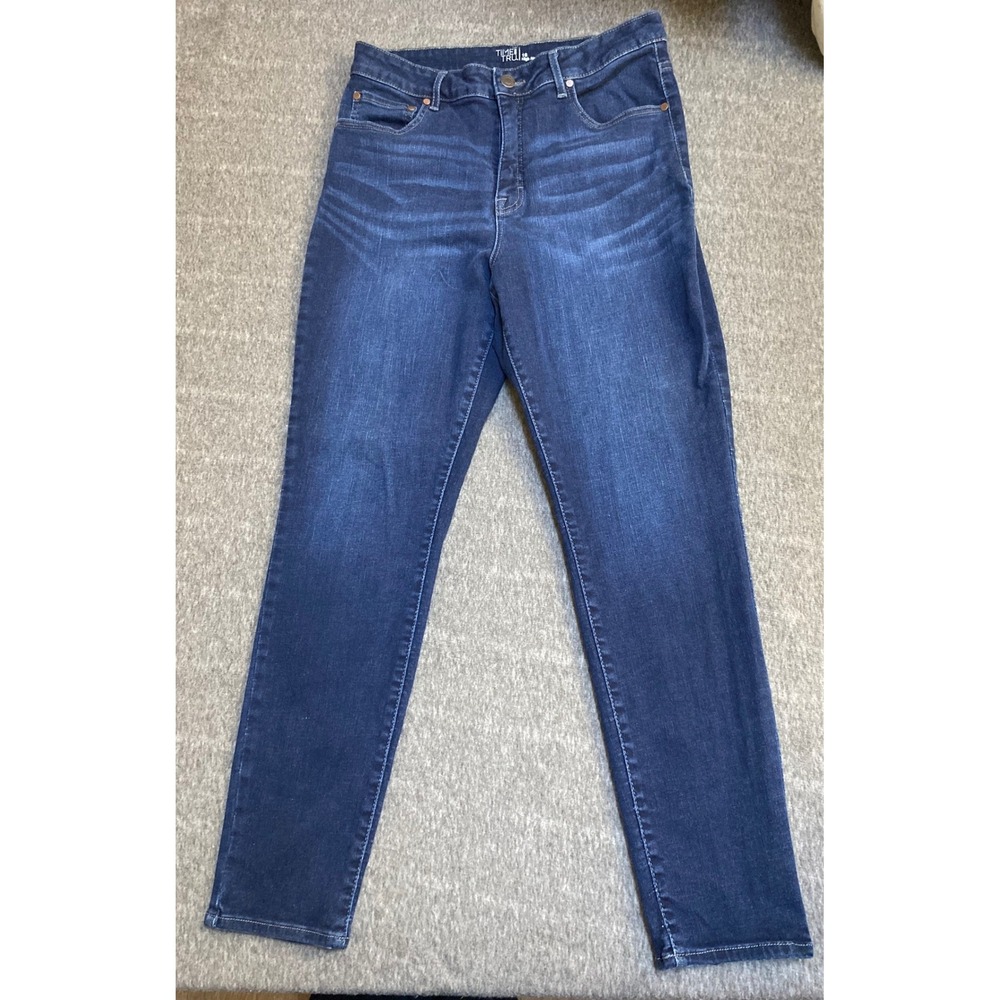 Time and Tru Womens High Rise Skinny Jeans Dark Wash Blue Size 16 TT30100013027D